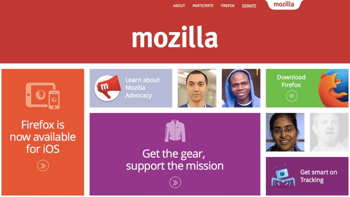 Mozilla's homepage 