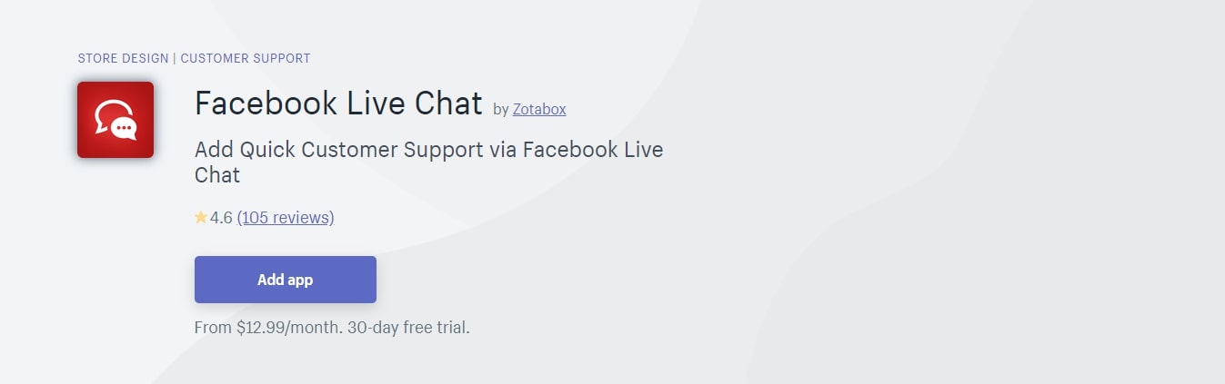 Facebook Live Chat - Best Shopify App
