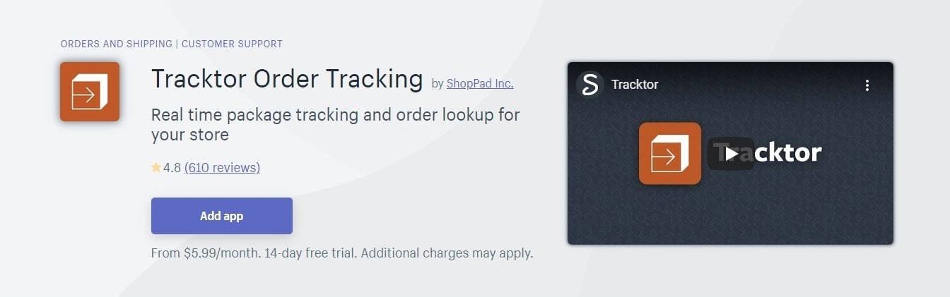 Tracktor Order Tracking 