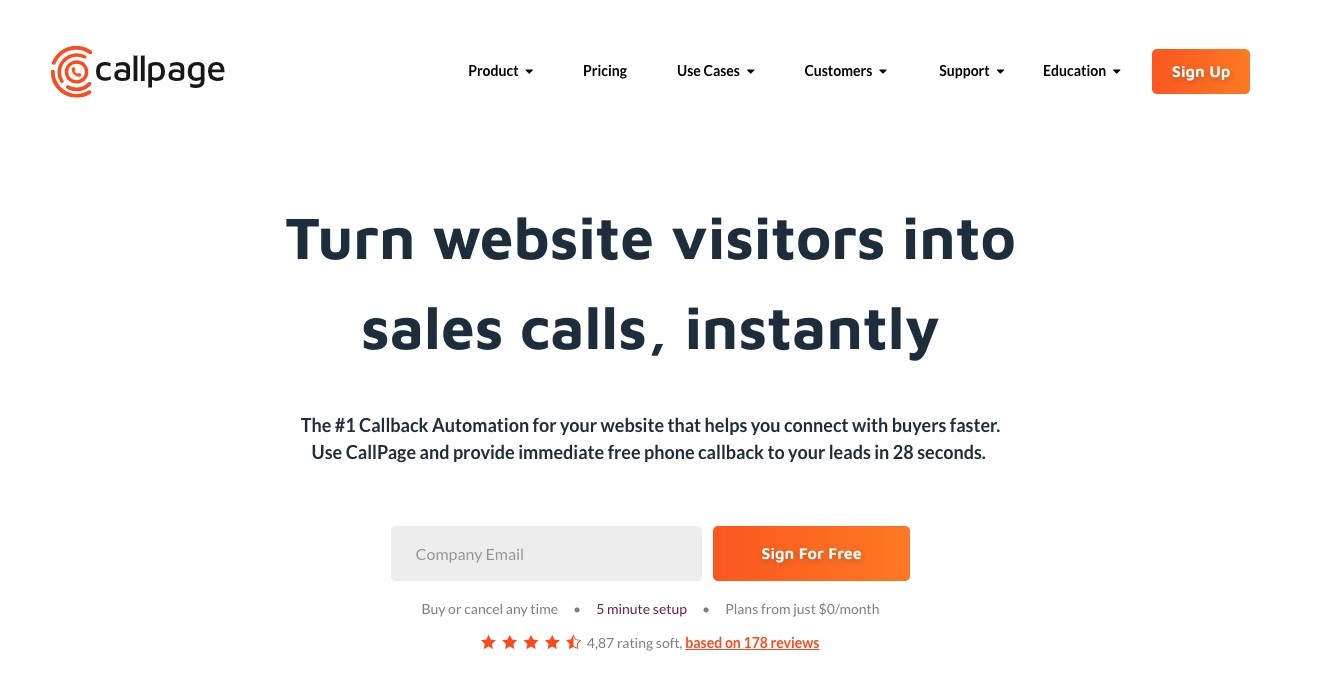 callpage homepage