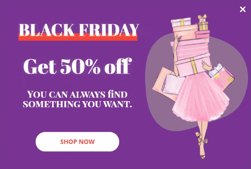 GIF Black Friday Popup example template