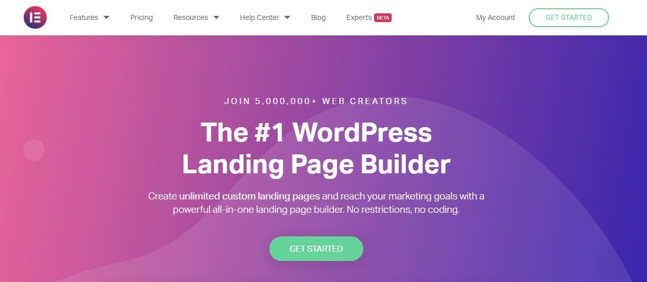 Elementor landing page builder