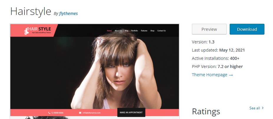 Hairstyle WordPress theme