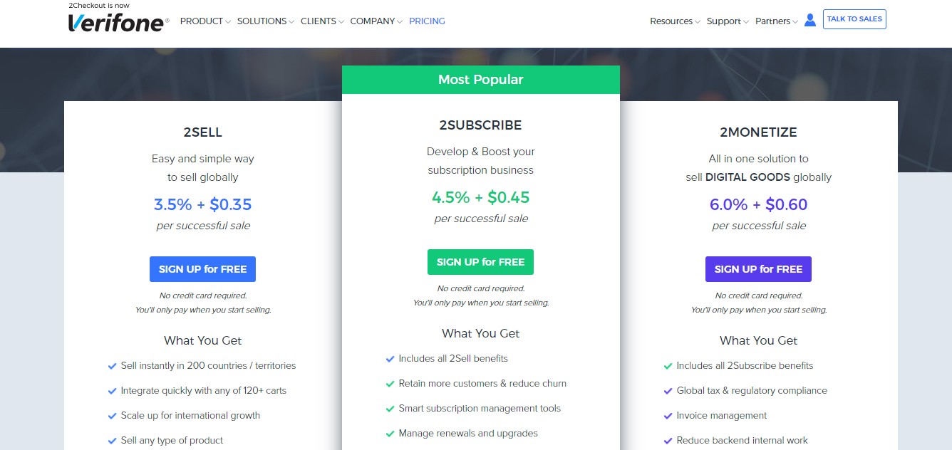 Verifone pricing plans