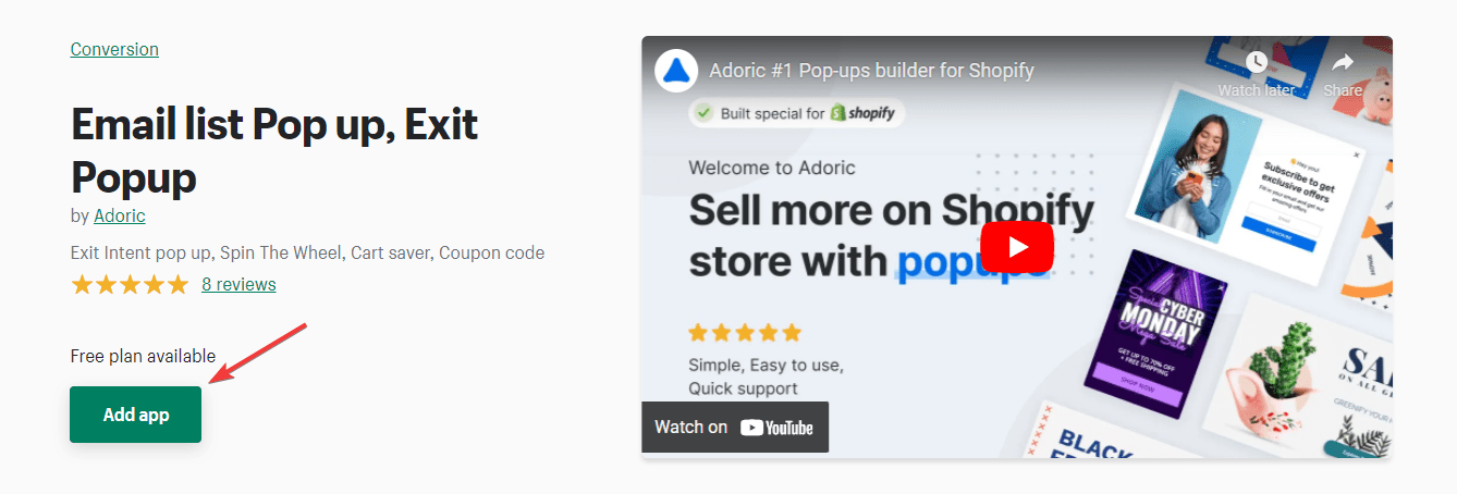Add popup to shopify store