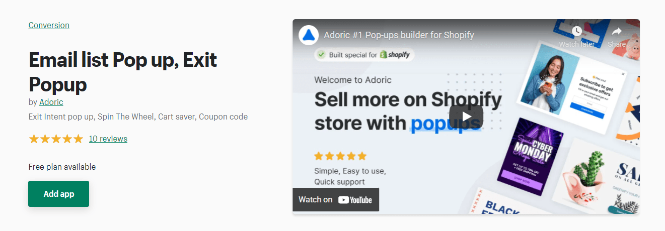 Adoric Shopify Landing Page