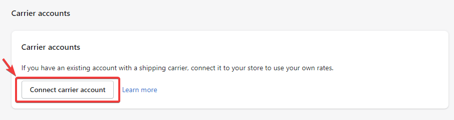 Shopify shipping carrier