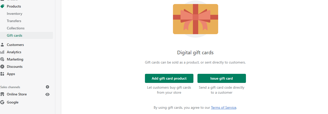 Shopify gift card marketing