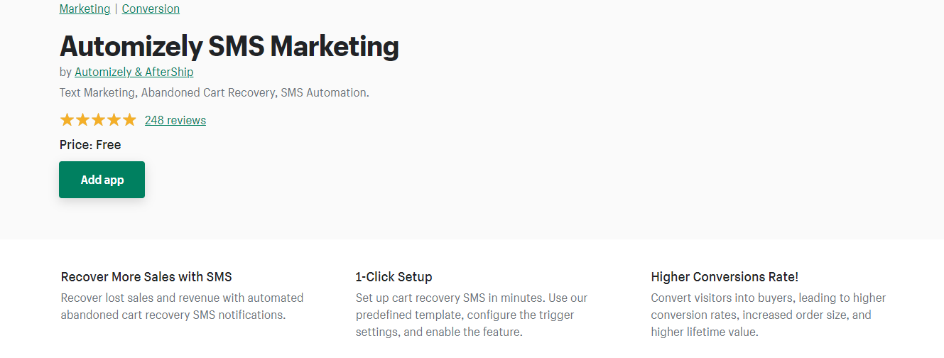 Automizely SMS marketing app