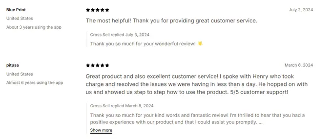 What customers say about Cross Sell & Upsell by SSC