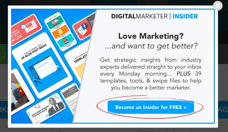 Digital marketer CTA gives you a benefit to subscribe