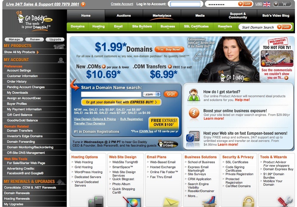 An example of a bad website design. Most likely will cause bounce rate