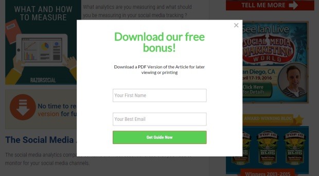 exit-intent popups examples