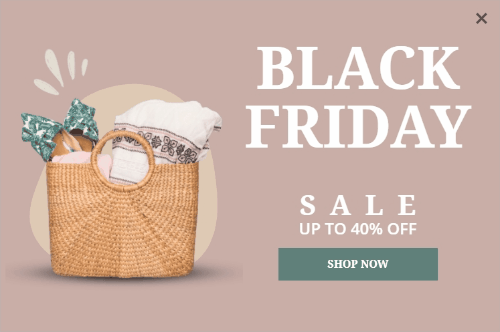 Animated Black Friday promotion popup template