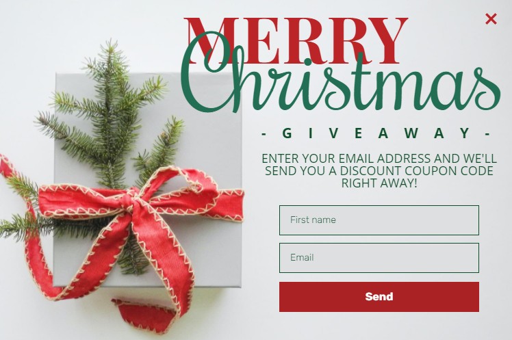 Christmas giveaway popup template