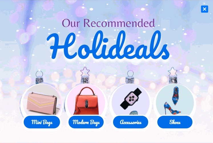 Christmas Product recommendation popup