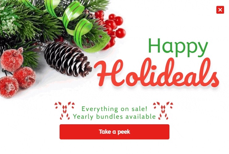 Holiday deals popup template