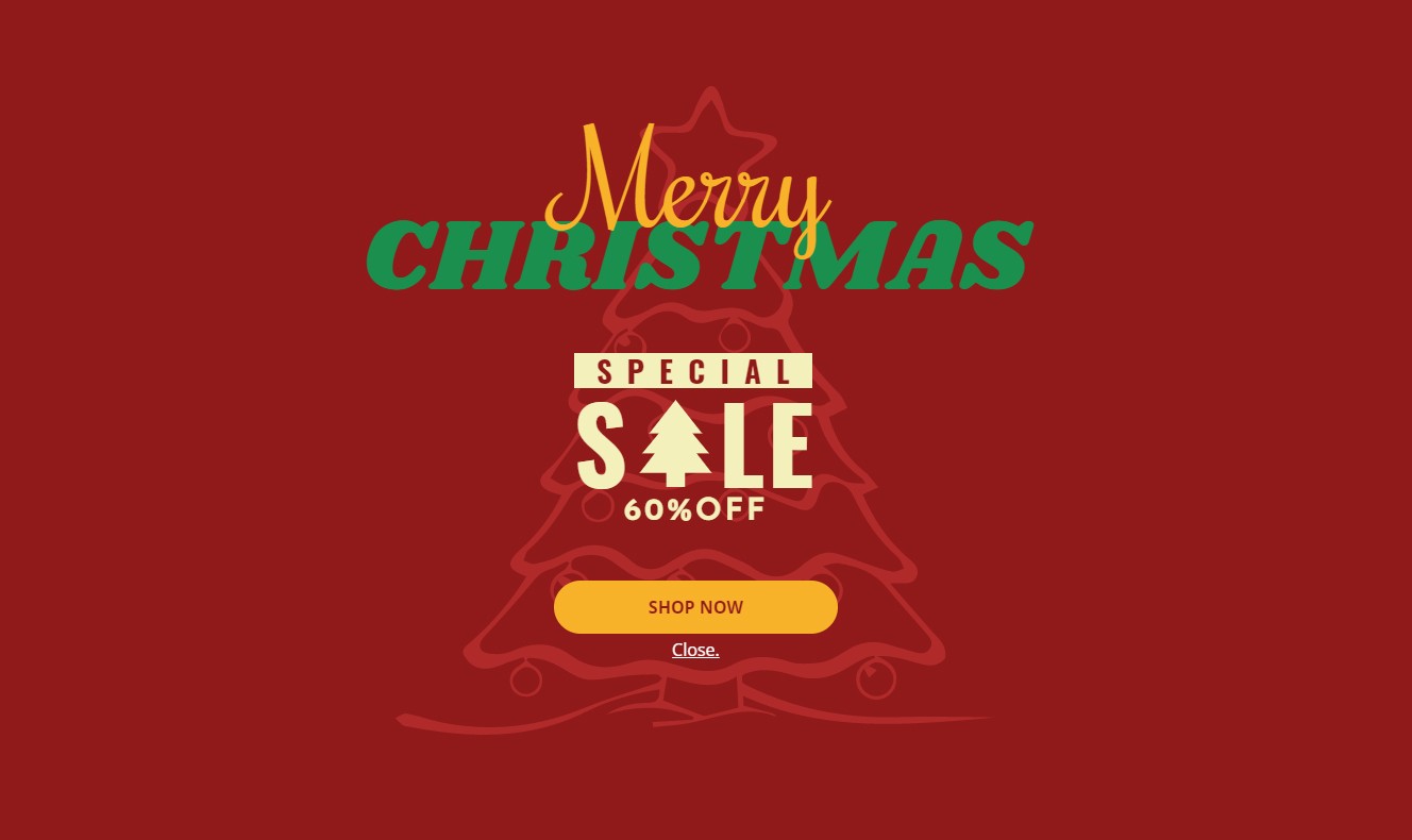 Special Sales Promotion Popup for Christmas