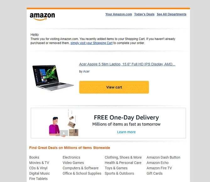 Amazon recovery email