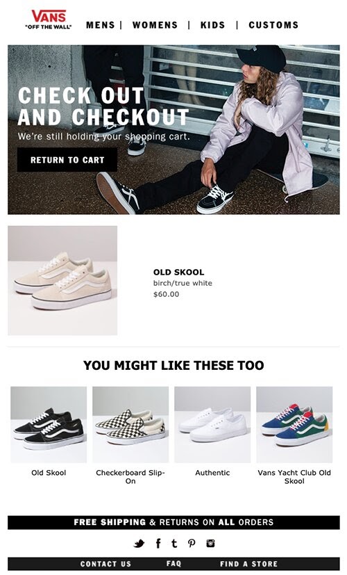 Vans email recovery example