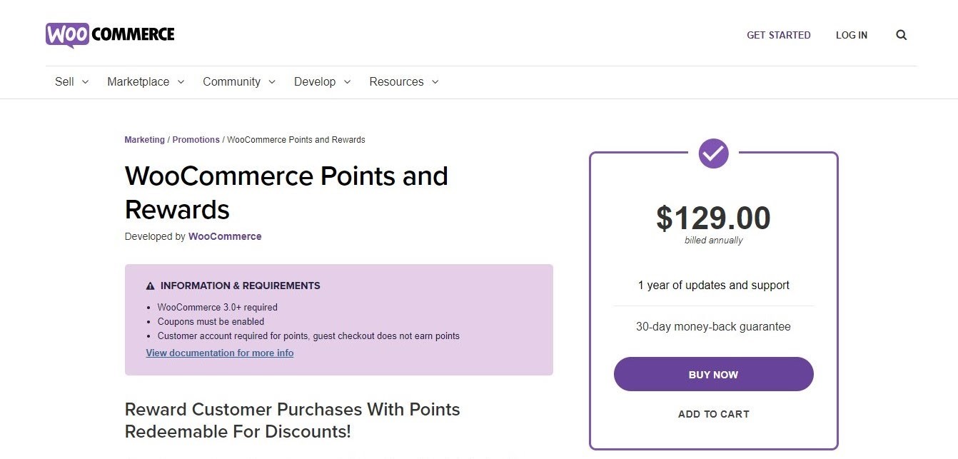 Woocommerce points and rewards