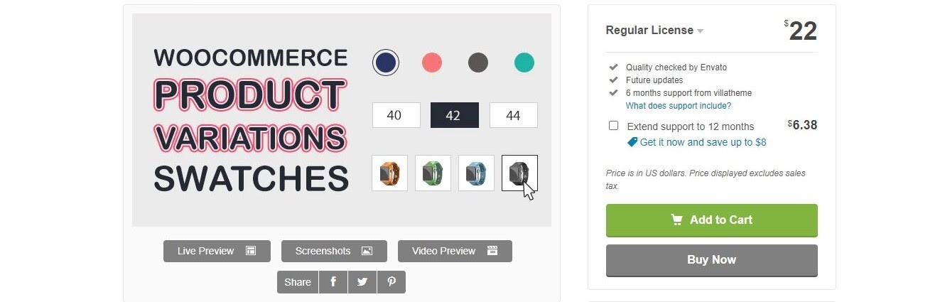Woocommerce product swatch plugin