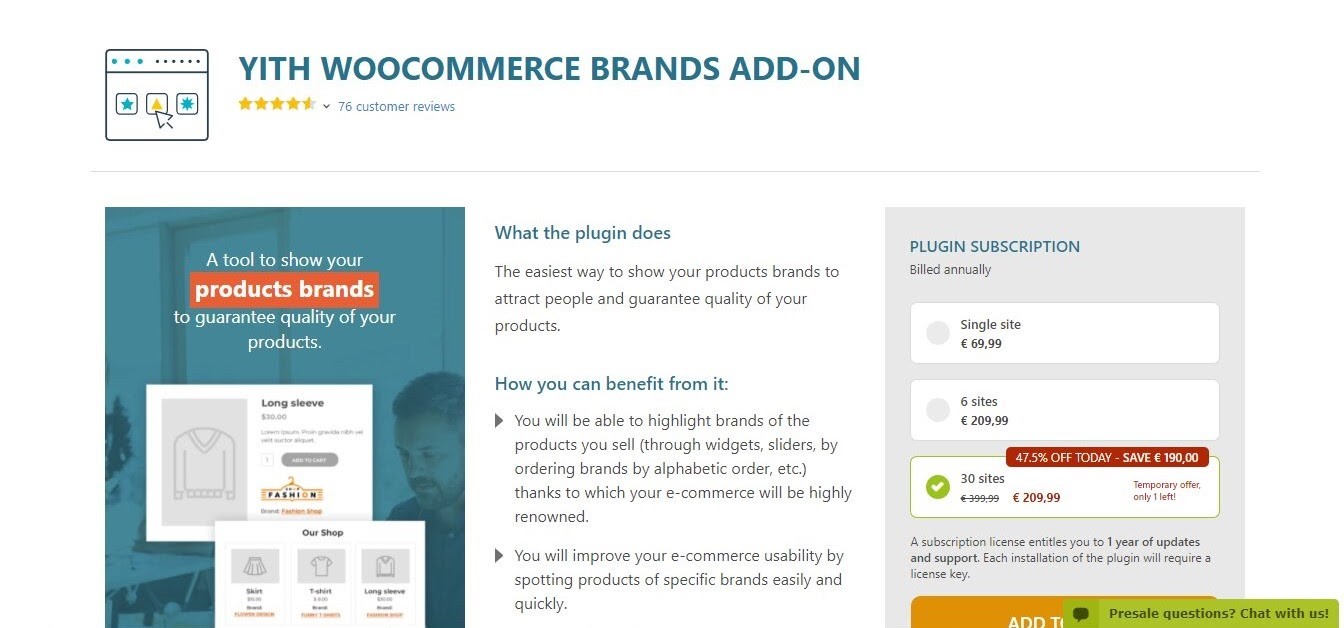 Yith Woocommerce plugin