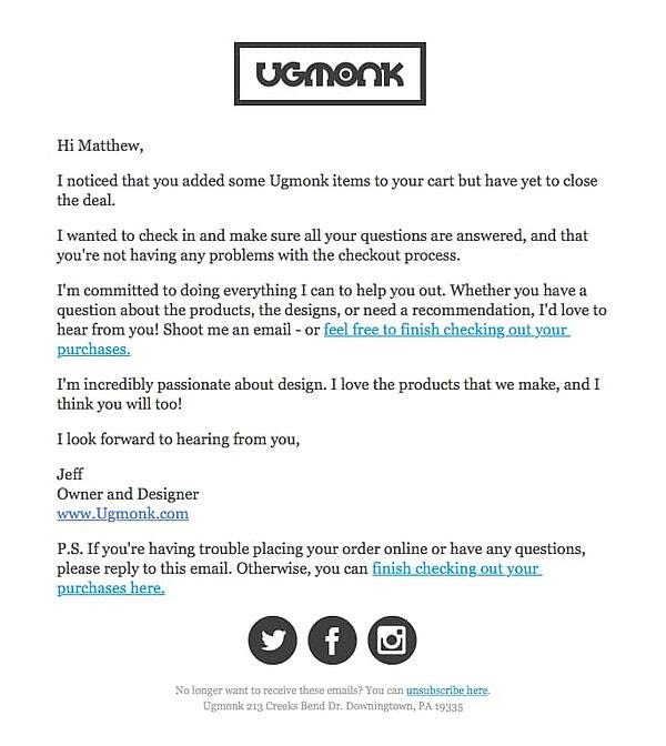 Ugmonk email