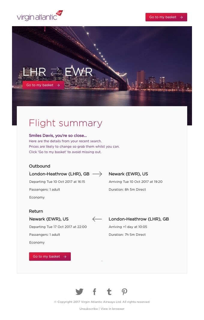 Virgin Atlantic email recovery