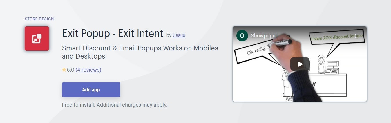 Exit-intent popup for Shopify