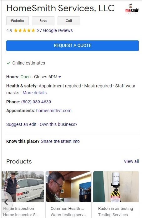 Google My Business Page example