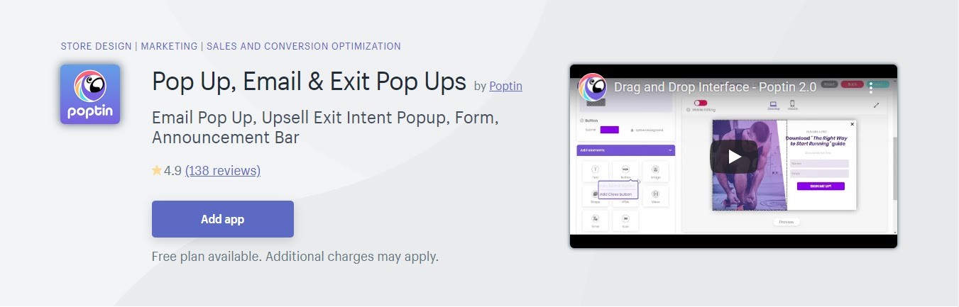 Shopify exit popup app