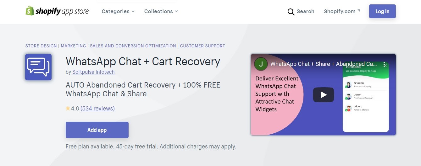 Whatsapp Chat cart recovery