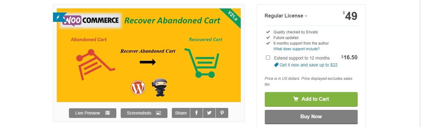 WooCommerce recover abandoned cart