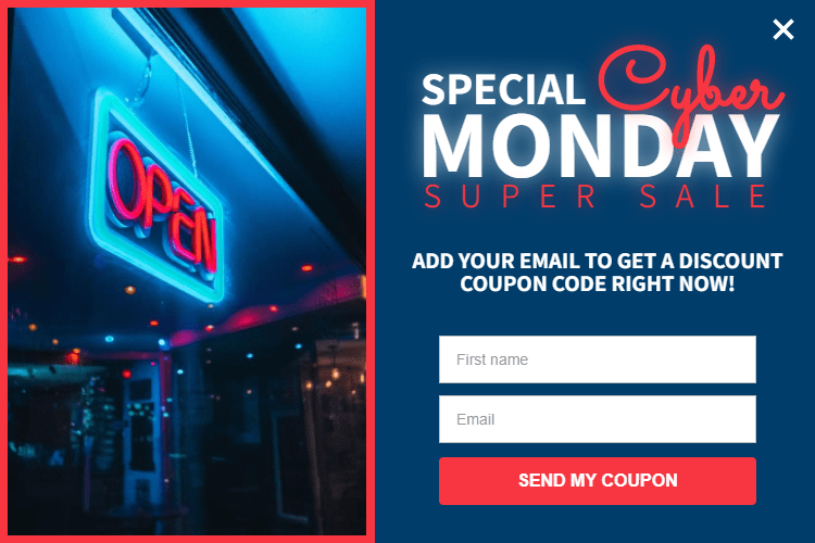 Cyber monday opt-in form