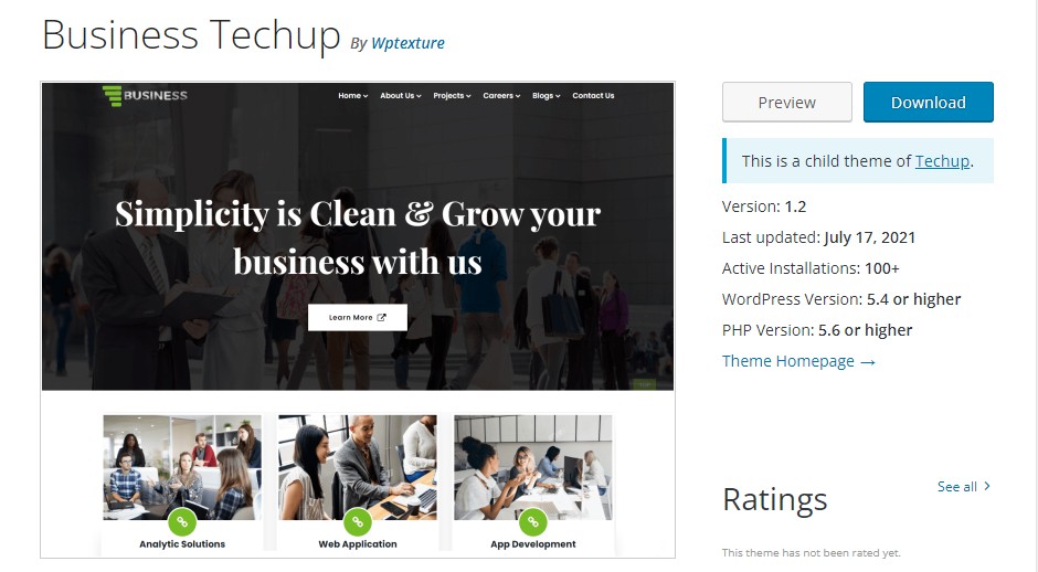 WordPress theme for small businesses