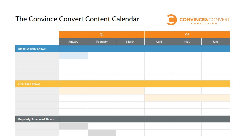 Marketing calendar template