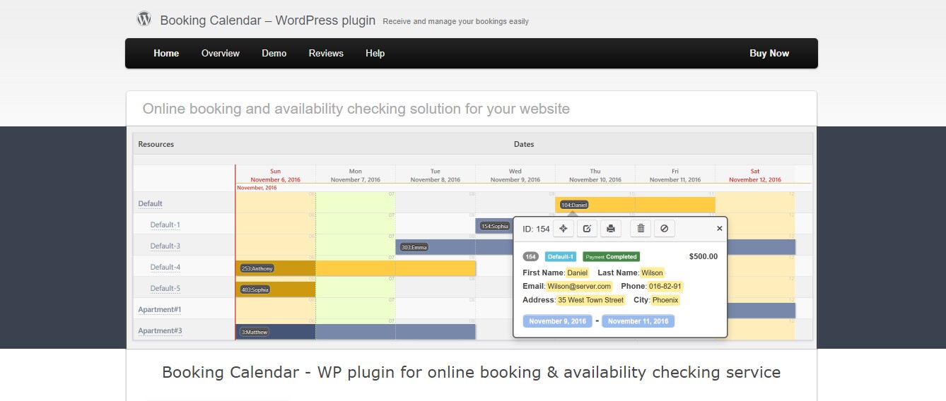 WordPress appointment and booking plugin