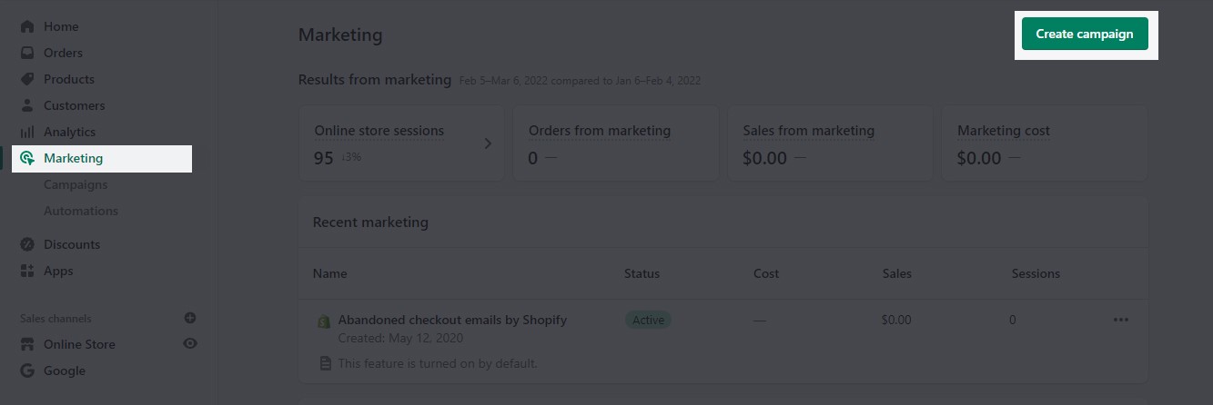 SEO campaign for Shopify