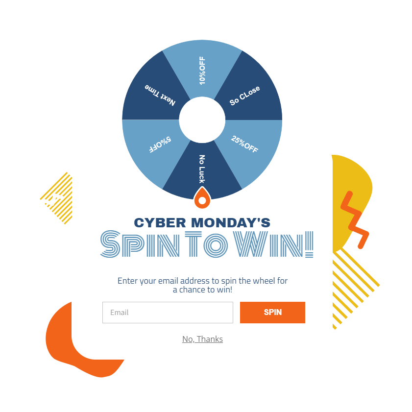 Spin to win coupon popup