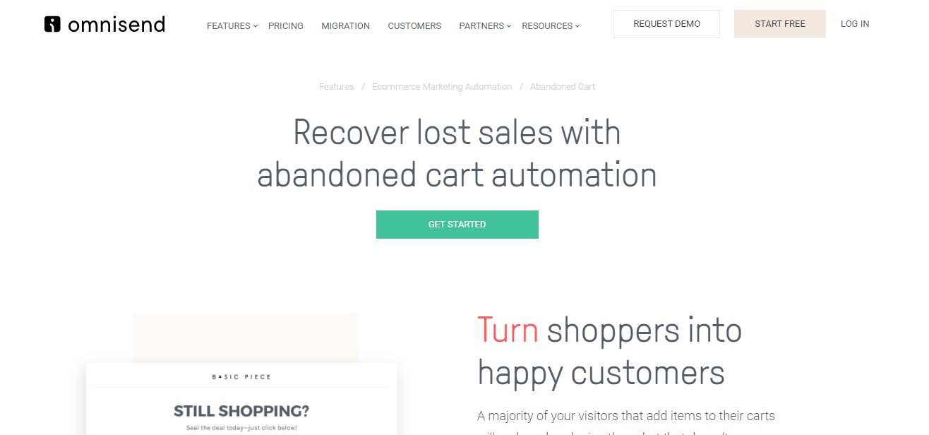 Shopify cart abandonment app