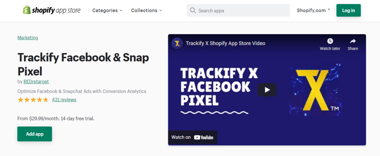 Trackify Facebook Snap Pixel