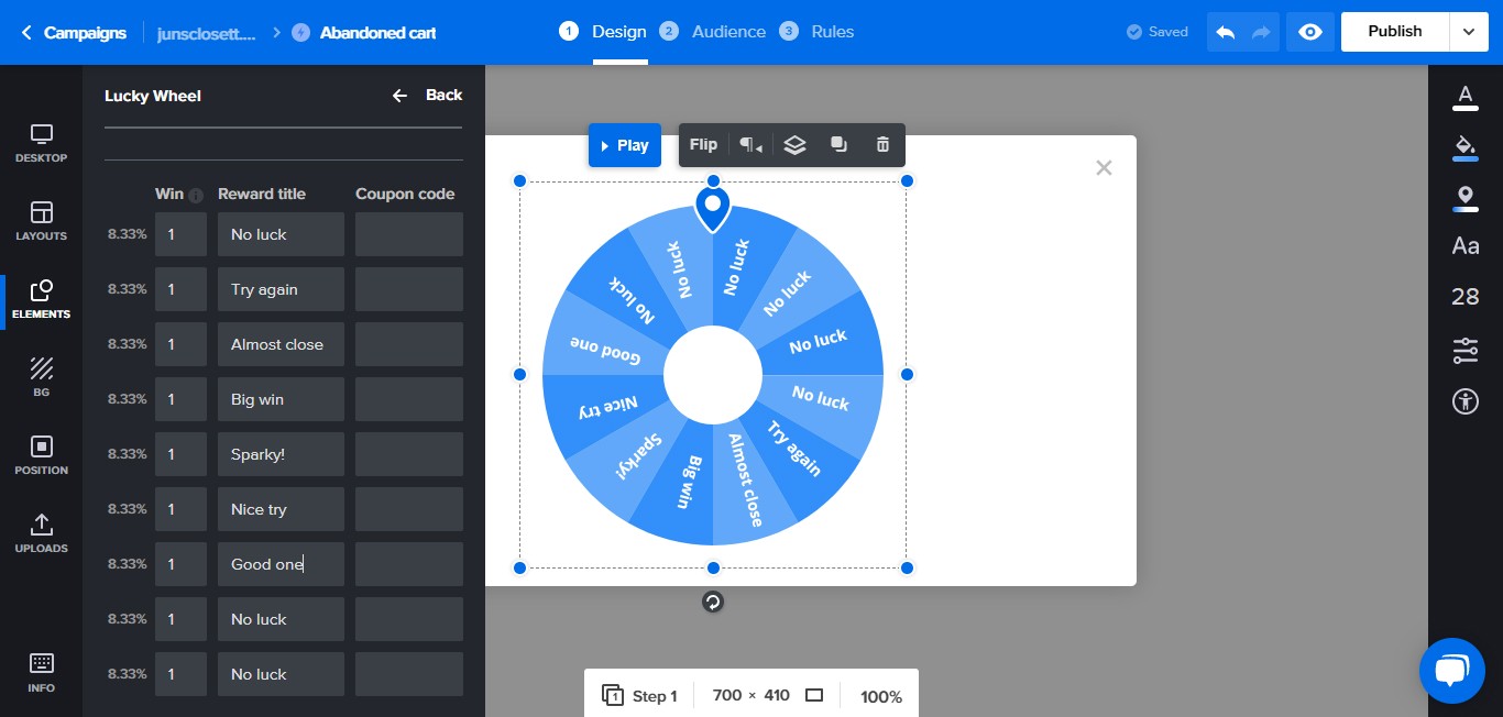 Wheel of fortune Shopify app as a sales popup technique