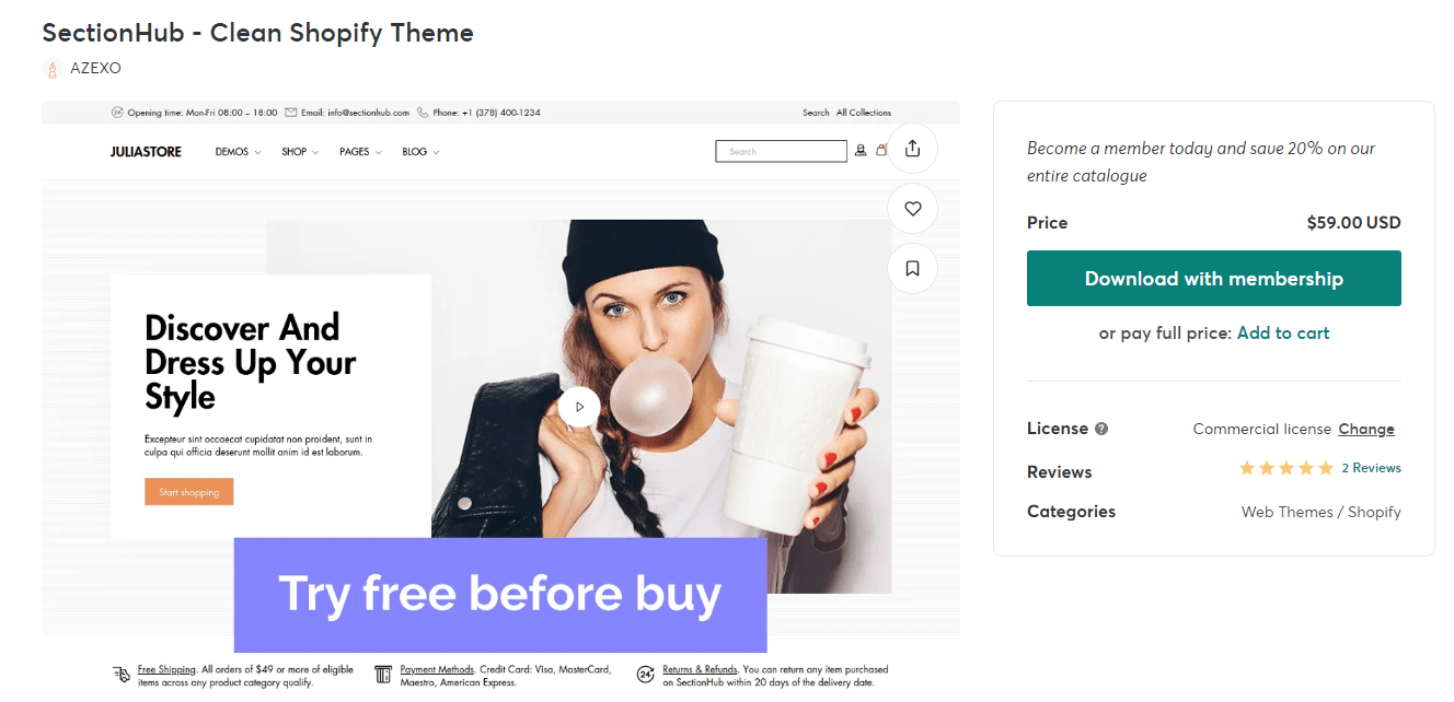 SectionHub Free Shopify Theme