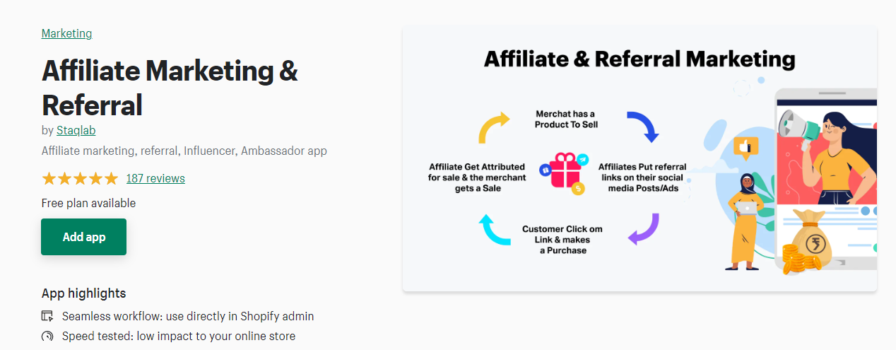 Affiliate marketing app for Shopify