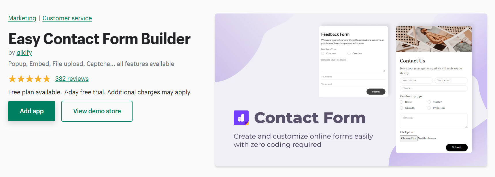 Contact form apps for Shopify