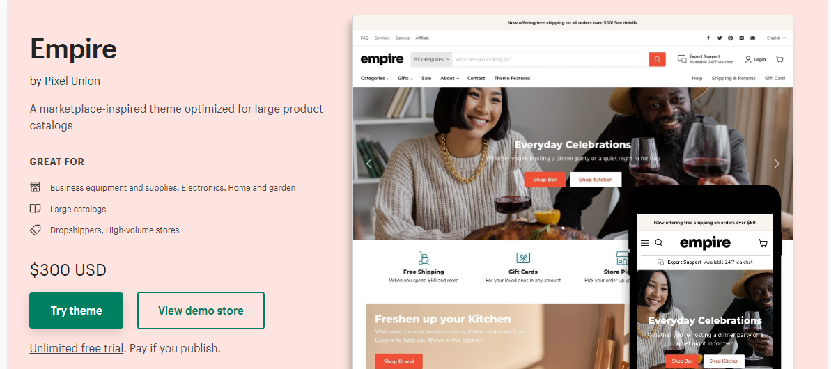 Empire dropshipping theme