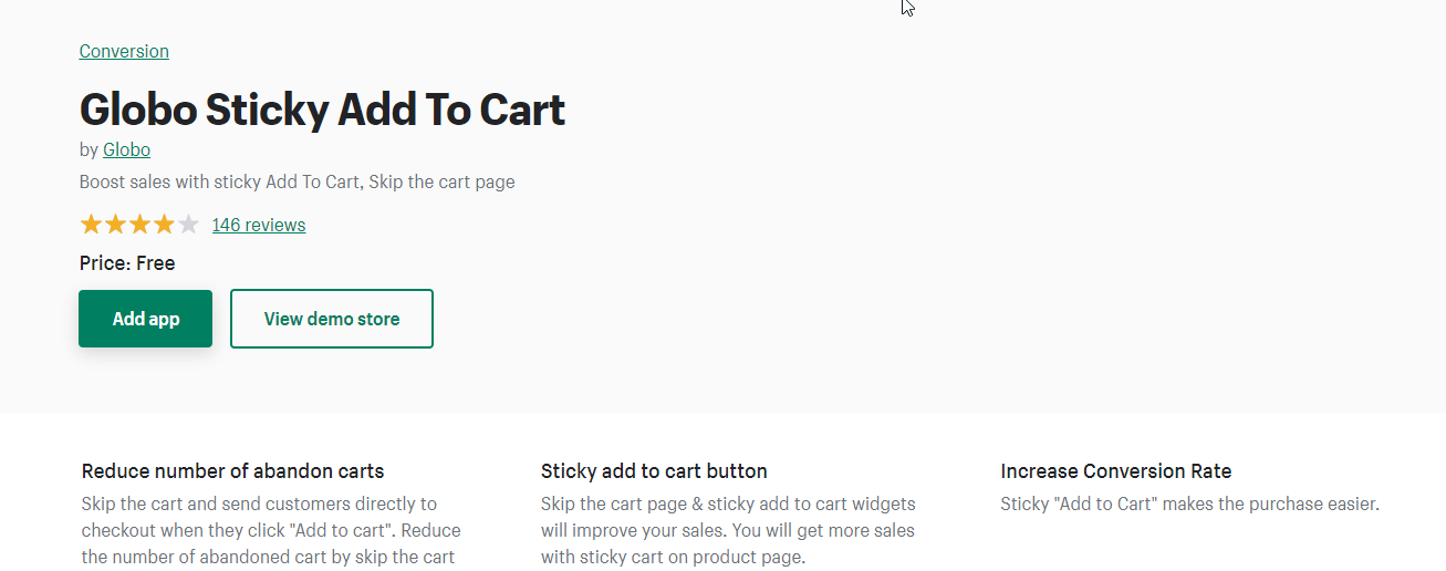Globo add to cart app