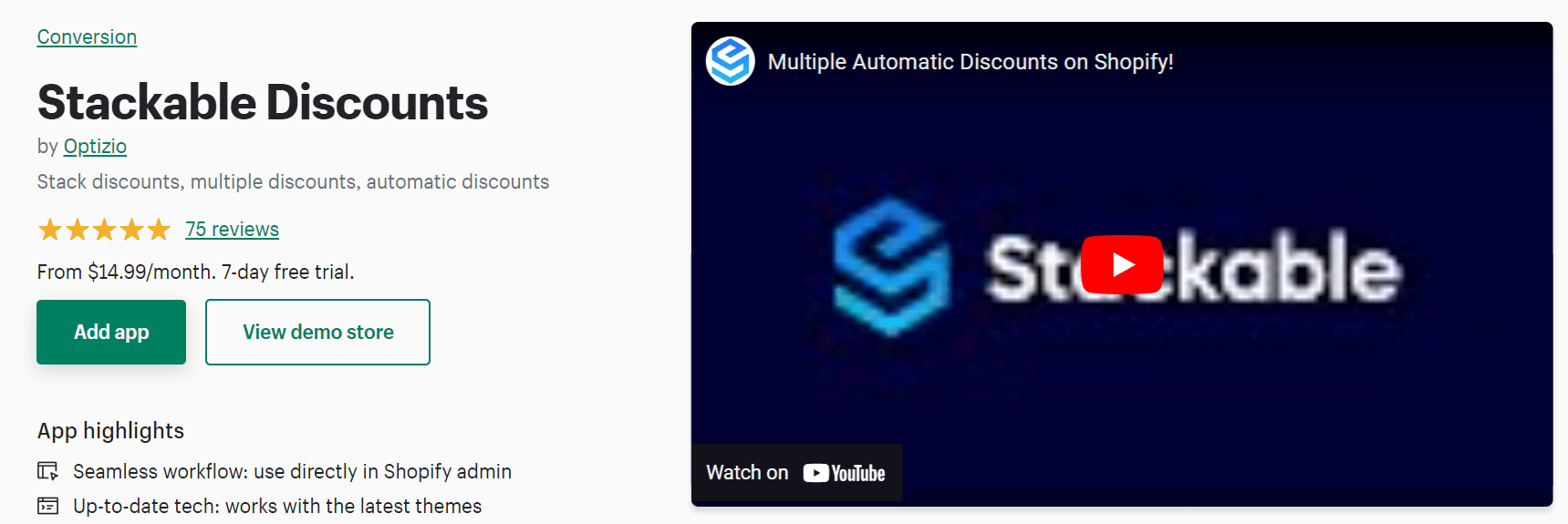 Stackable discounts