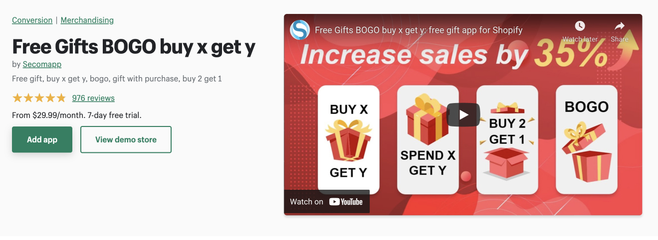 Shopify BOGO apps